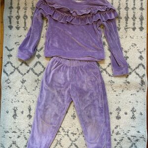btween Lavender Velvet Kids Outfit, size 6